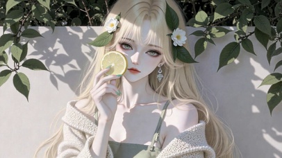 清新柠檬金发二次元美少女