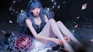 绑鞋带的花舞少女