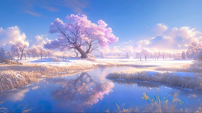 梦幻阳光樱花林