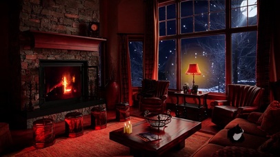 暴风雪之夜 舒适的房间