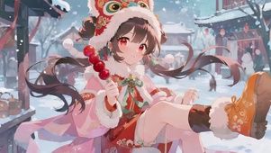 冬日糖葫芦女孩