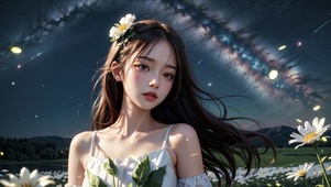 氛围感长发美女