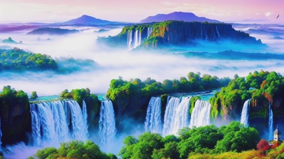 大气磅礴瀑布美景