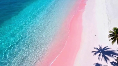 治愈沙滩海浪4K