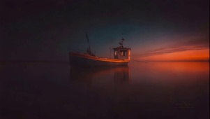 海上破晓 泊船