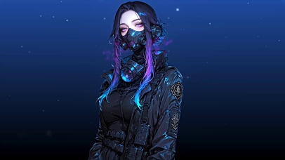 赛博朋克-防毒面具少女