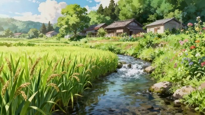 唯美乡村河流