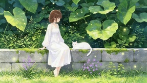 女孩和猫咪