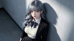 雾感JK蓝发少女