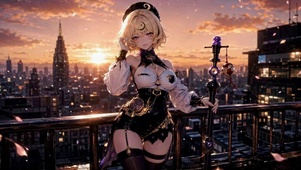 黄昏天台二次元美少女