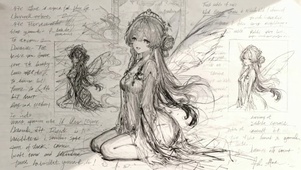 素描线画小精灵