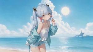 治愈海边女孩