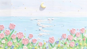 小清新蓝郁金香