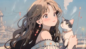 4K 猫咪女孩