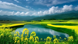 清新护眼油菜花田