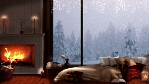舒适雪天小屋