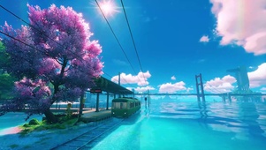 异环唯美碧蓝海边