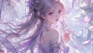 紫色系列二次元美少女