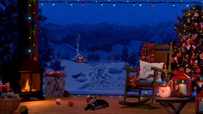 雪天舒适的圣诞节氛围