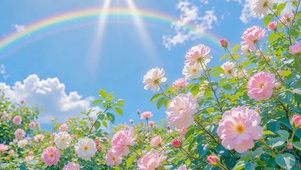 治愈花海彩虹