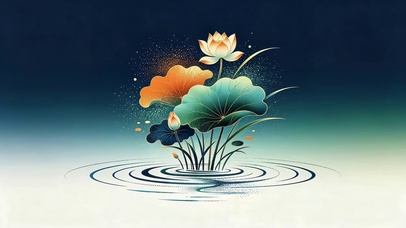水面荷花