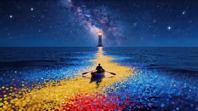 唯美的大海星空