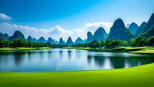 绿色护眼山水