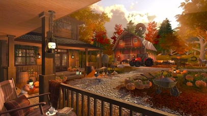 秋天丰收的农场