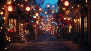 圣诞温馨静谧街道商店