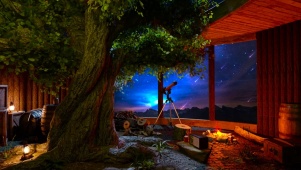 夜观流星雨