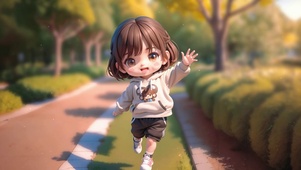 晨跑小美女