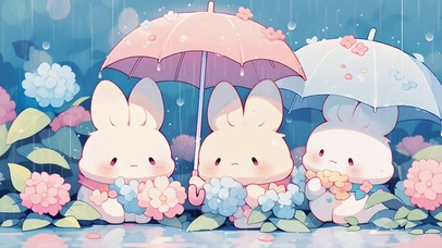 雨中兔子