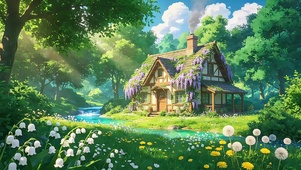 林间紫藤小屋