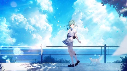 海边少女和猫