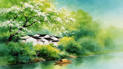 河流边的小镇