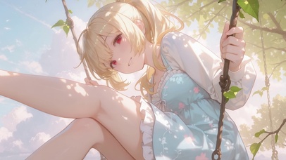 秋千上的夏光碎影