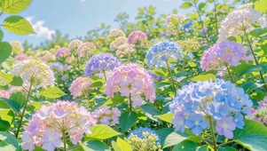 夏日绣球花田