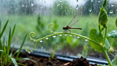 雨天蜻蜓