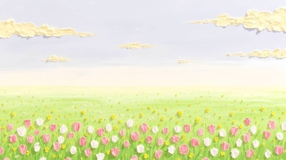 风穿过花与云的原野