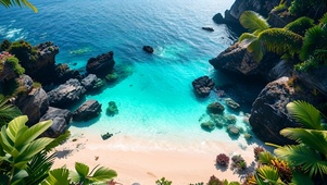 清新治愈海边风景