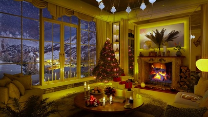 雪天小镇圣诞小屋 