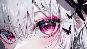 黑蝶银发少女