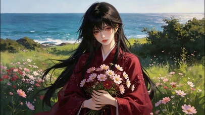 古风海边美女