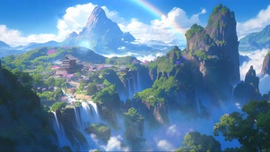 阳光彩虹山谷神秘古镇