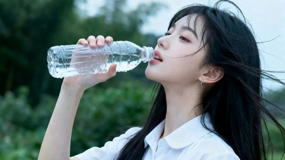 喝水女孩
