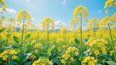晴日花海菜花黄