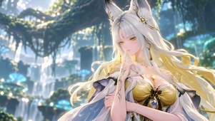 古风白发狐耳美少女：心月狐