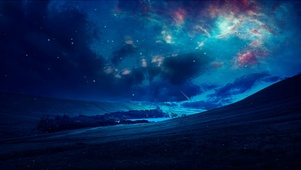 唯美星云树木