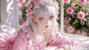 二次元粉色芭比女孩