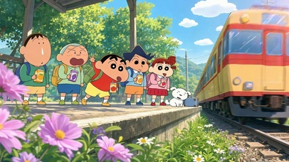 蜡笔小新春日站台出游
